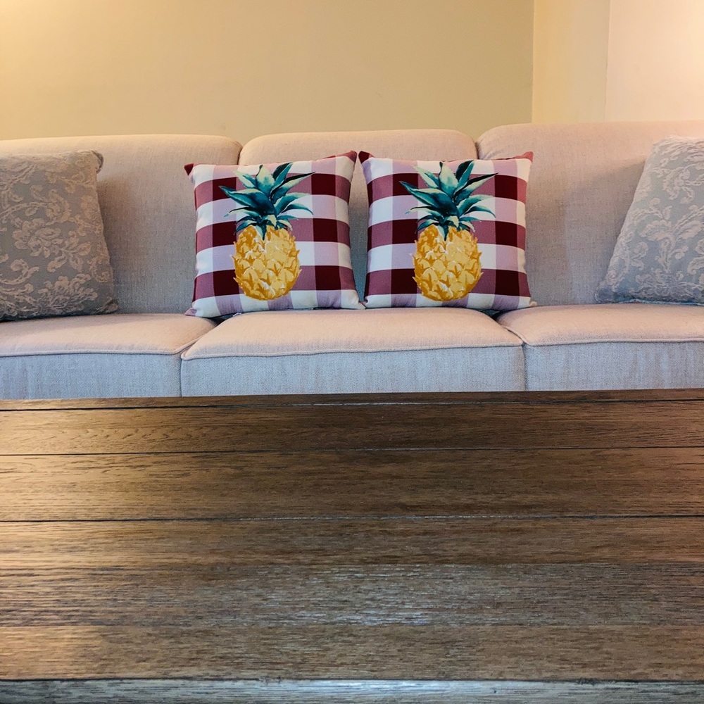 🆕 Hampton Bay Square Pillow Indoor/Outdoor Home Decor Pineapple Accent Pillow - Picture 17 of 17